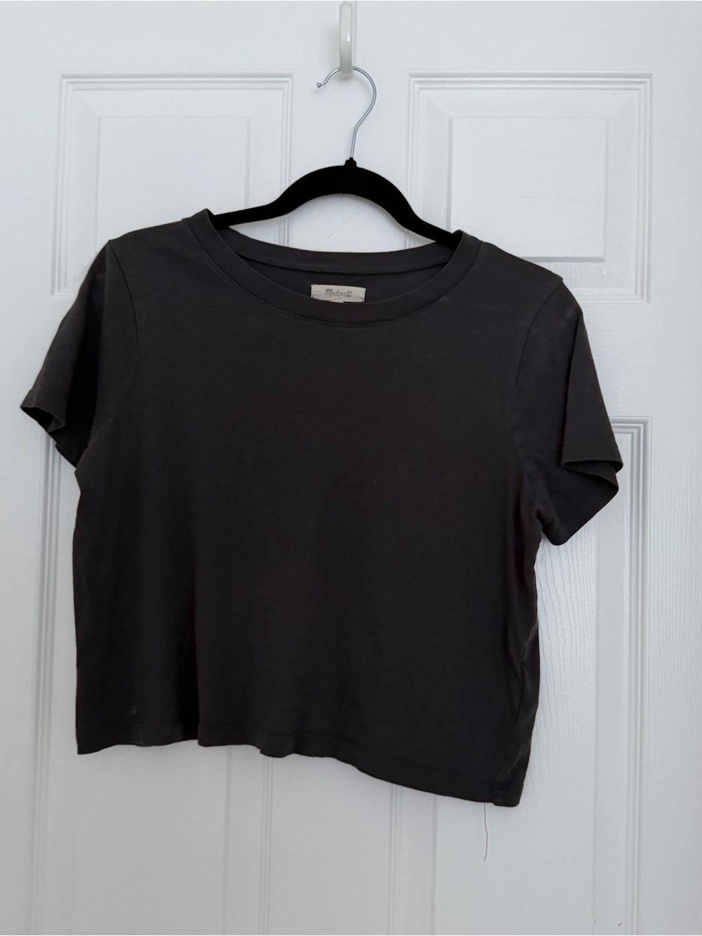 Madewell Black Cropped Crewneck T‑Shirt
